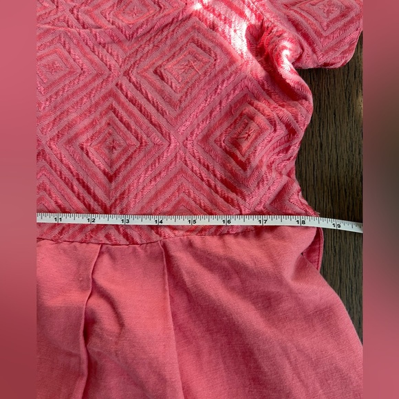 VTG Linen Blend Sarah Elizabeth Pink Pleated Square Neck Tie Waist Maxi Dress - Picture 11 of 16